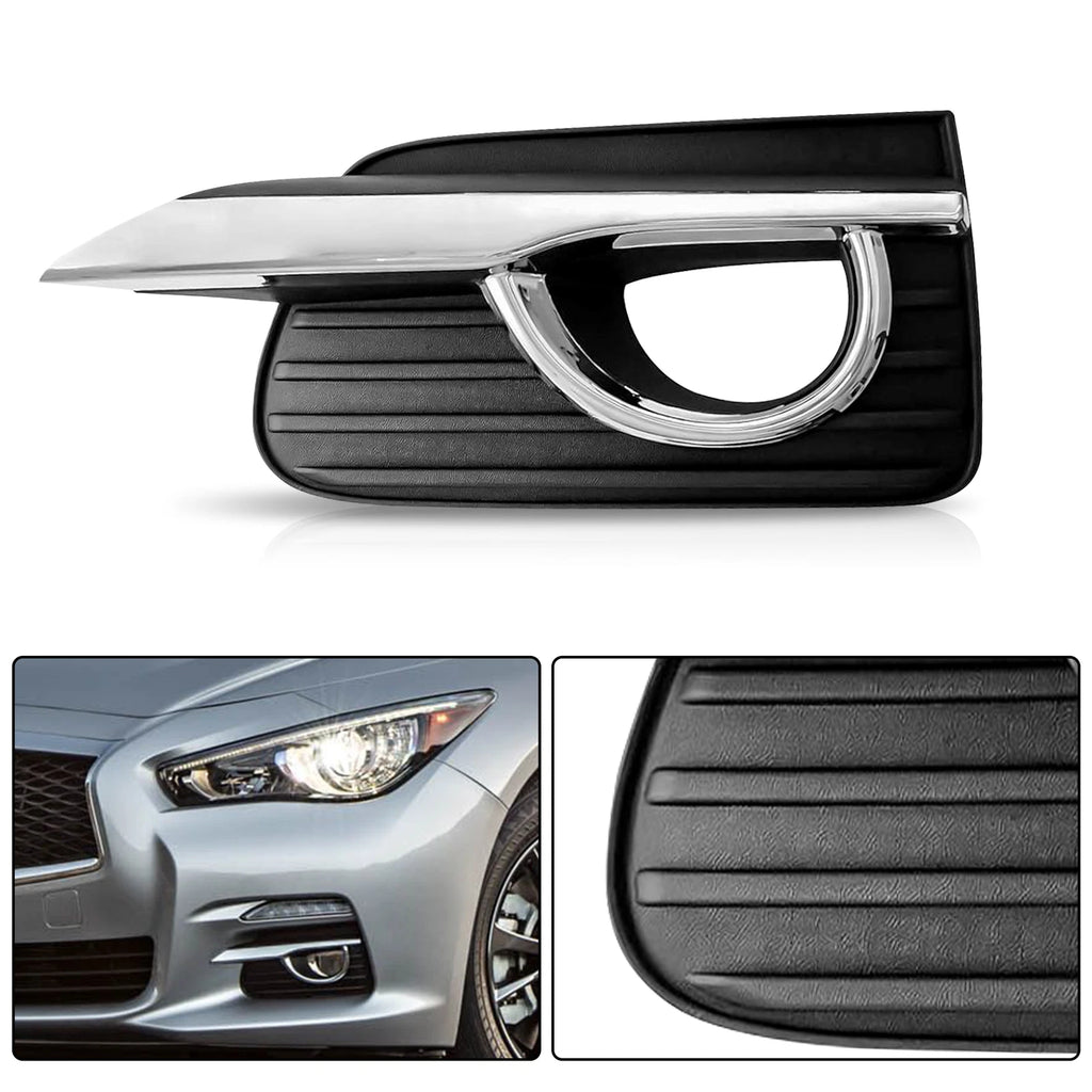 Pair of Bumper Fog Light Cover Grills for Infiniti Q50 (2014–2017)