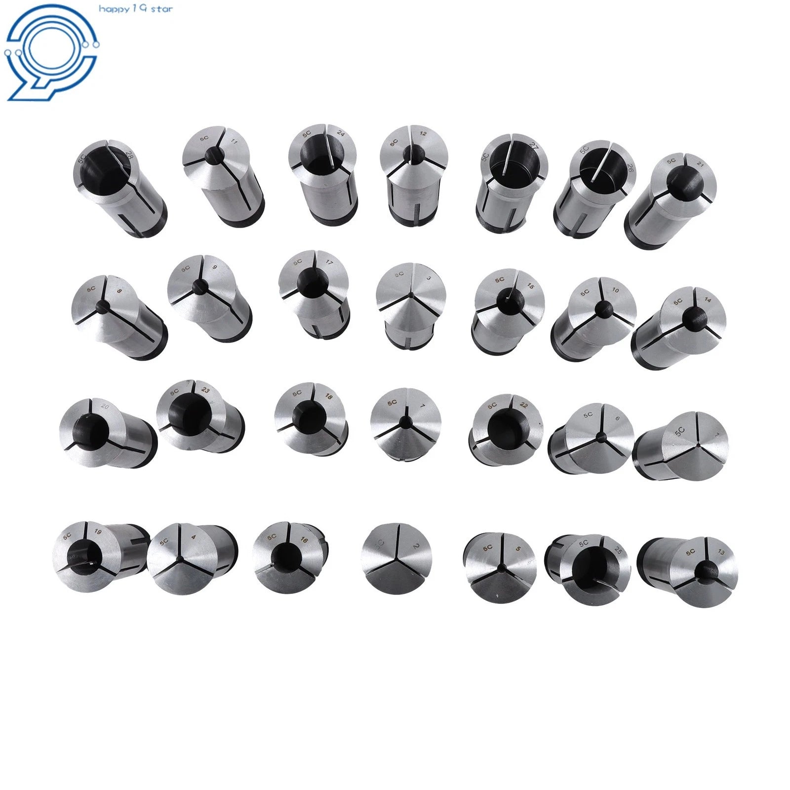 28 Pack 5C Precision Collet Set for Full Metric Range (1-28mm)
