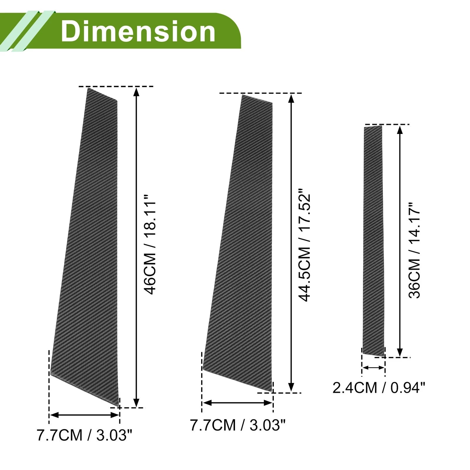 6 Pcs Door Pillar Window Trim for BMW 7-Series (2002–2008) Carbon Fiber Black