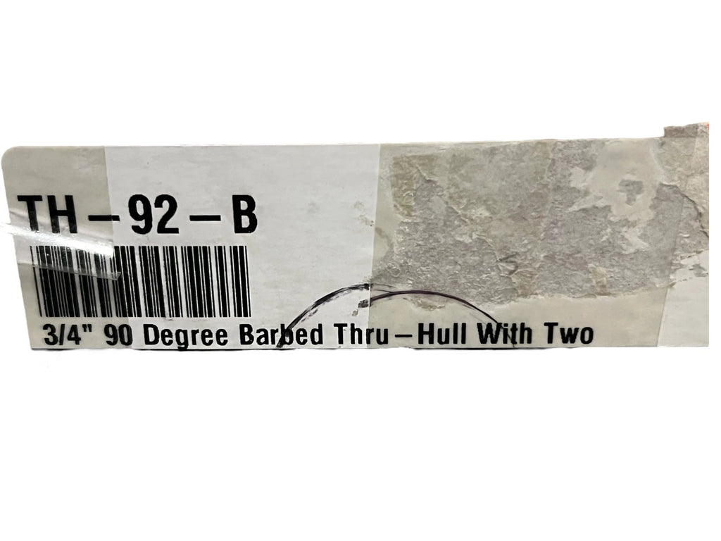 Set of 3 TH Marine 3/4in 90 Degree Barbed Thru Hull w/ 2 White Nuts