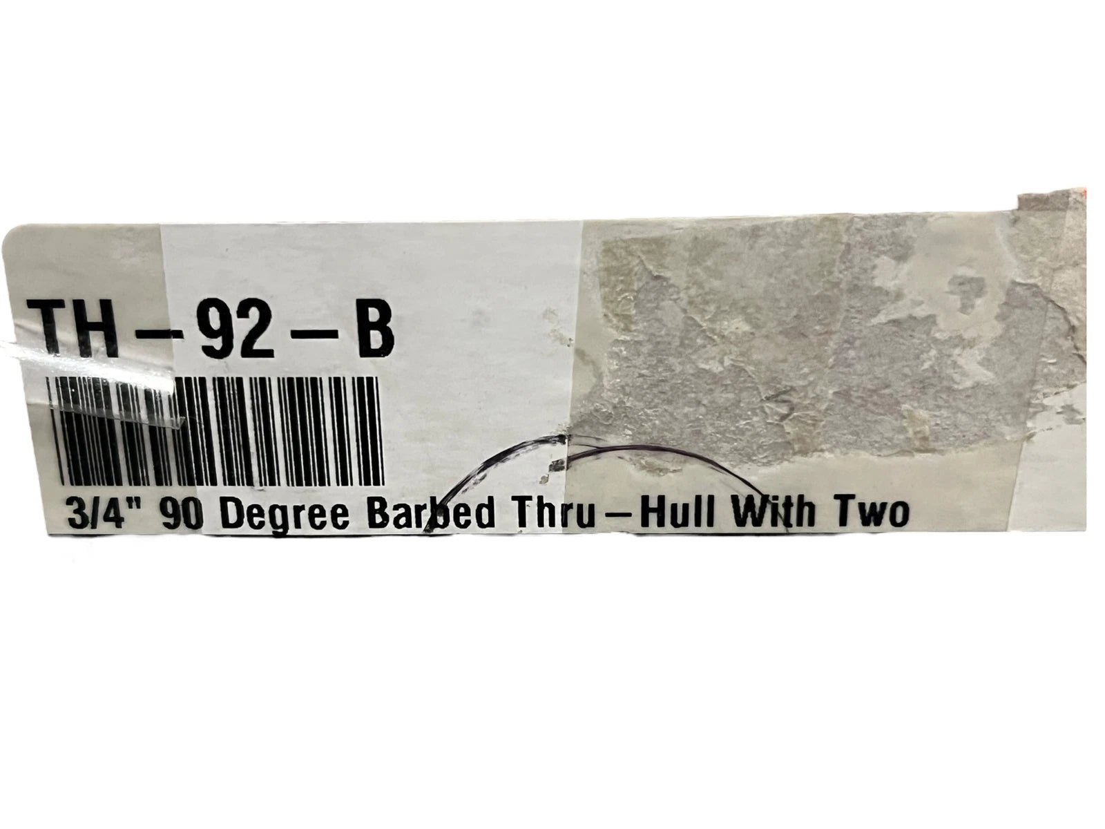 Set of 3 TH Marine 3/4in 90 Degree Barbed Thru Hull w/ 2 White Nuts