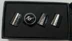 Valve Stem Caps with Ford Mustang Emblem Premium Chrome Tapered for Mustang (2015–2024)