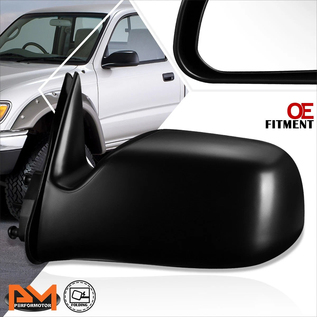 Set of 2 Textured Convex ATV Handlebar Mount Side View Mirrors