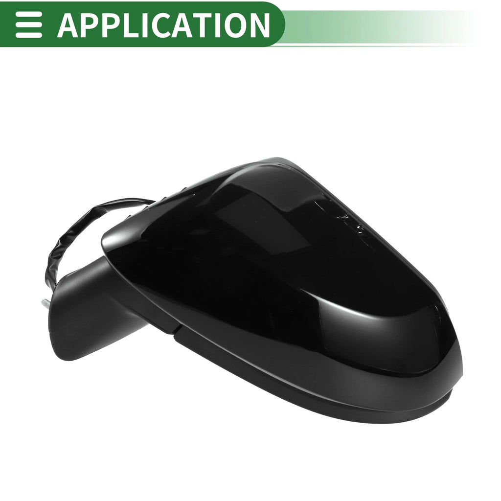 Left Side Door Mirror for Toyota Corolla (Manual Folding, Gloss Black)