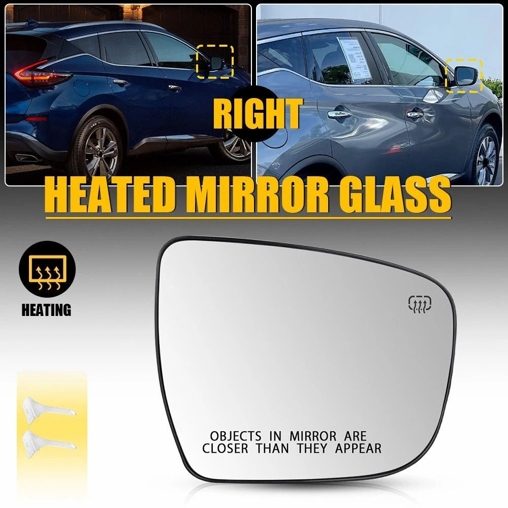 Heated Mirror Glass Right RH for Nissan Rogue Pathfinder Murano (2014–2023)