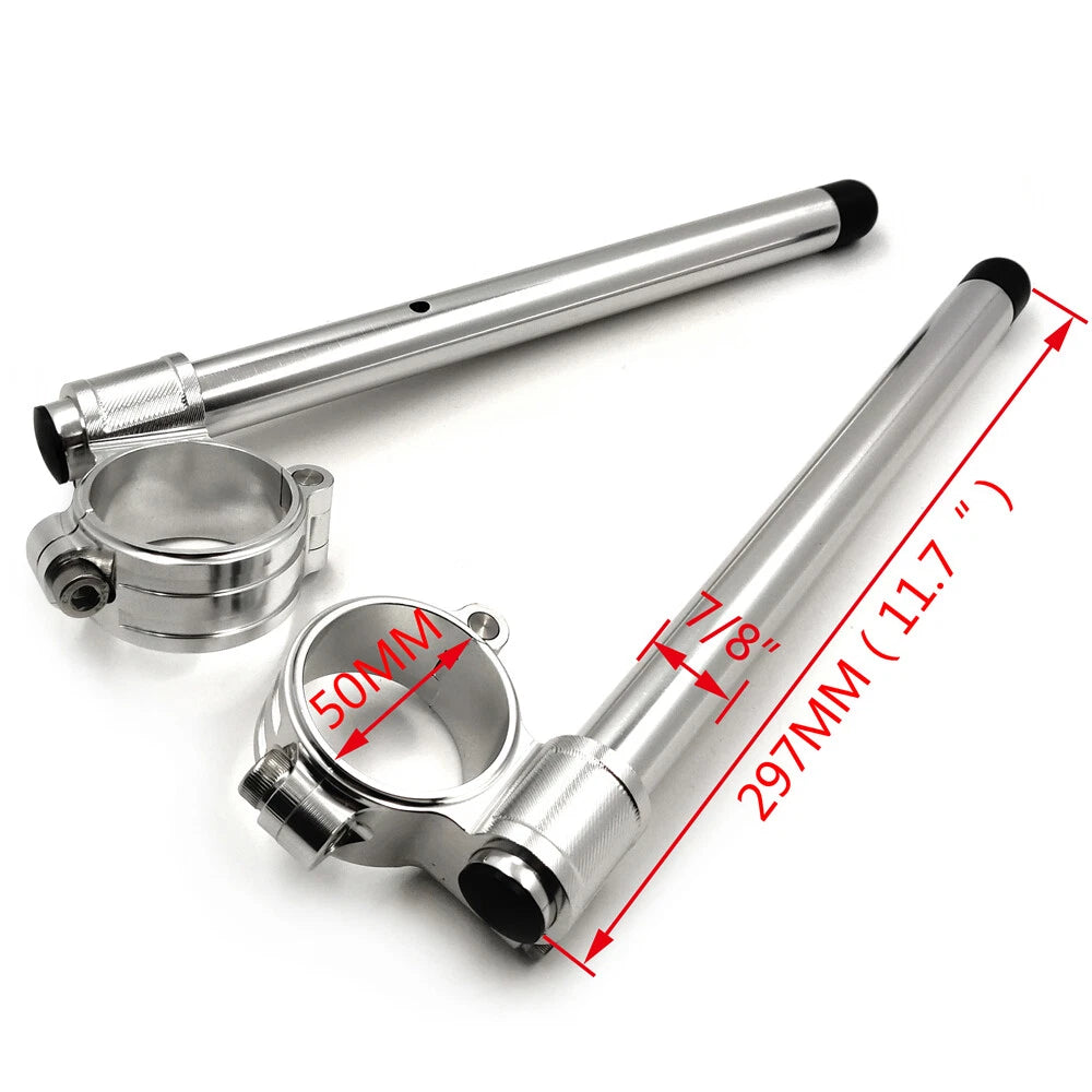 50mm CNC Raised Riser Clip Ons for Motorcycle (7/8" Handlebars)