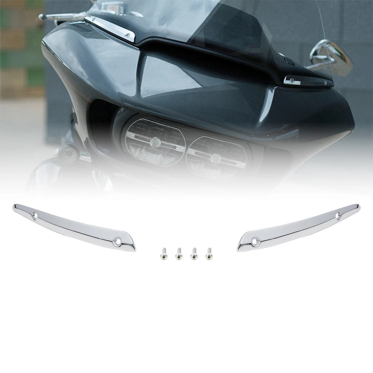 Aluminum Split Windshield Side Trims for Harley Touring Road Glide (2015–2023)