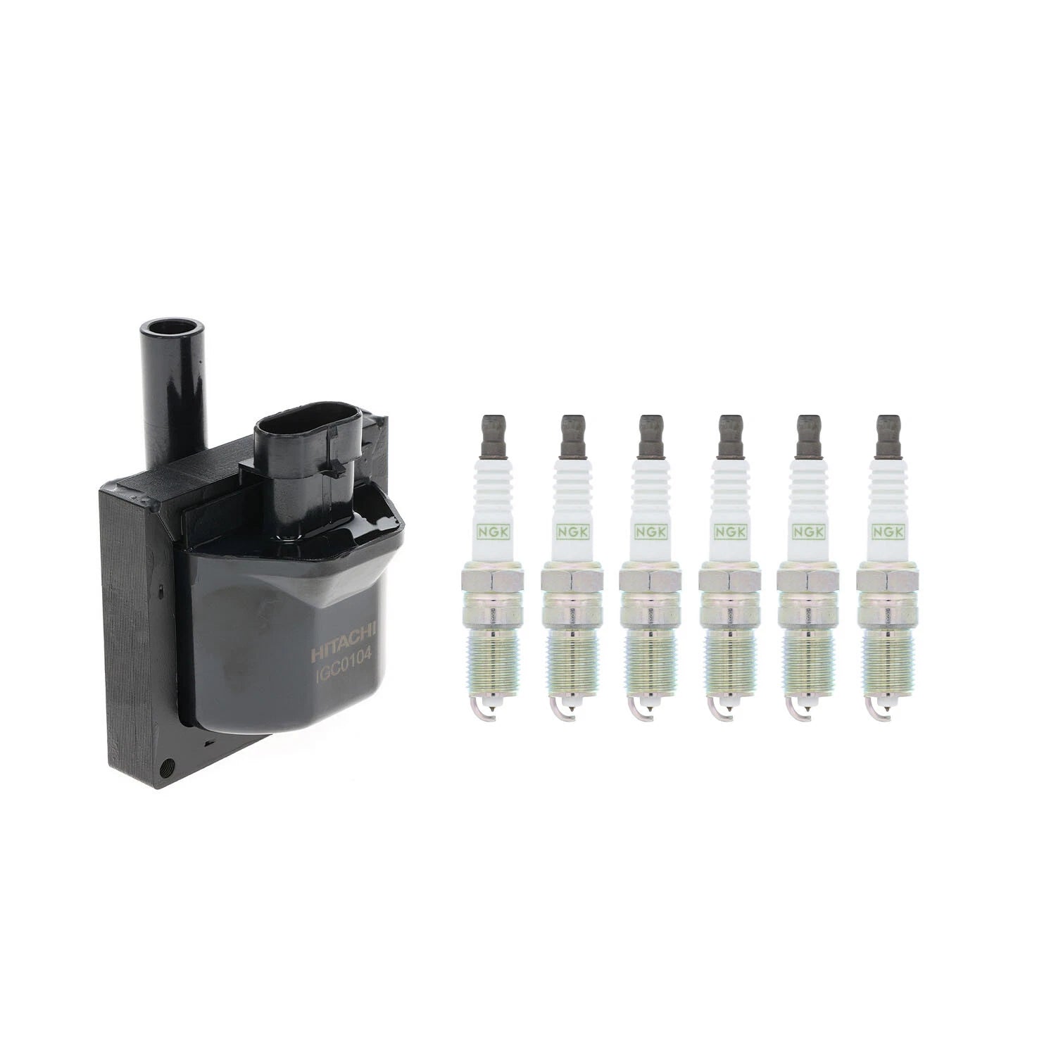 Set of 6 Hitachi Ignition Coils & NGK Platinum Spark Plugs for Silverado Sierra 1500 (2014–2018)