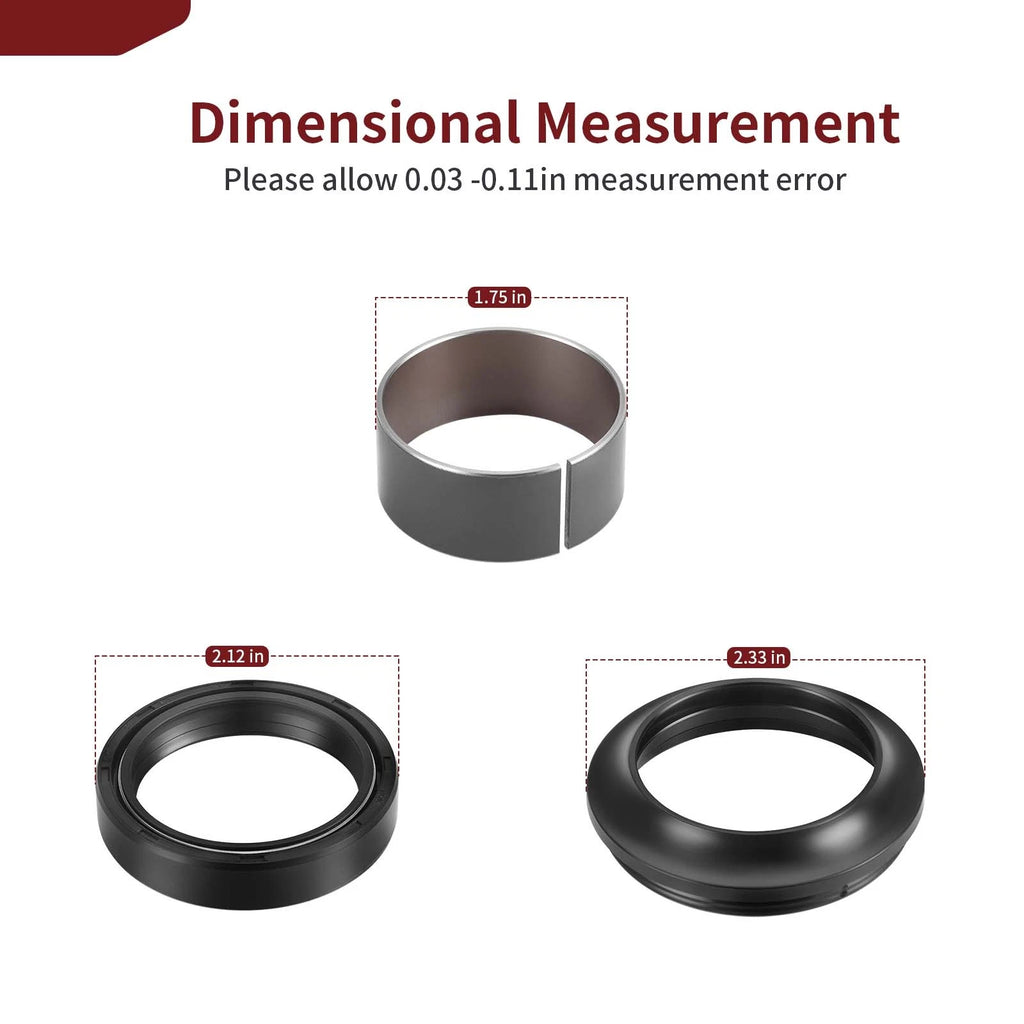 Front Fork Bushing Dust Seal O-Ring Kit for Suzuki GSX-R1000 (2009–2024)