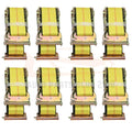 Set of 8 E Track Ratchet Tie Down Straps for Truck Trailer Cargo Van