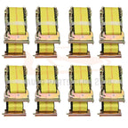Set of 8 E Track Ratchet Tie Down Straps for Truck Trailer Cargo Van