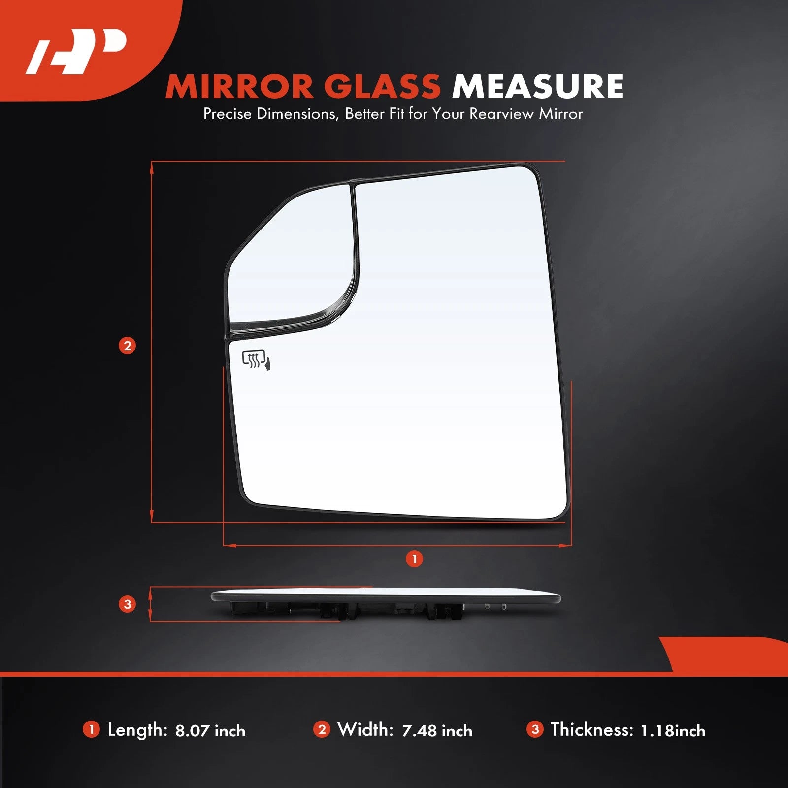 Heated Driver Power Mirror Glass for Ford F-150 (2015–2018)