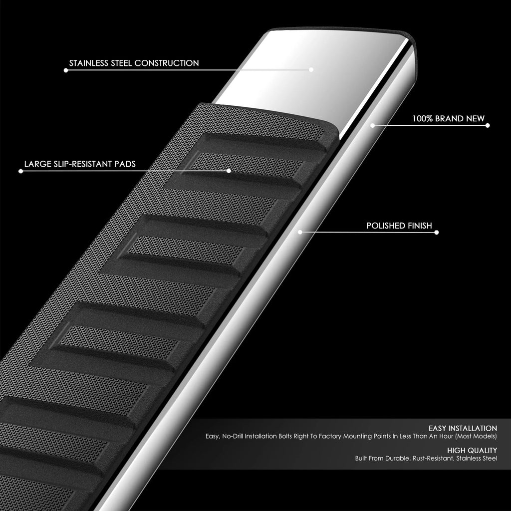 Set of 2 Nerf Bar Running Boards for Silverado Sierra Crew Cab (2007–2019)