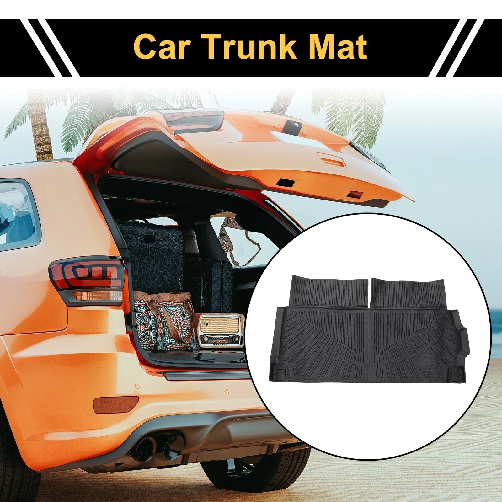 Cargo Liner Rear Trunk Mat Stripe Pattern TPE for BMW X7 (2019-2024)