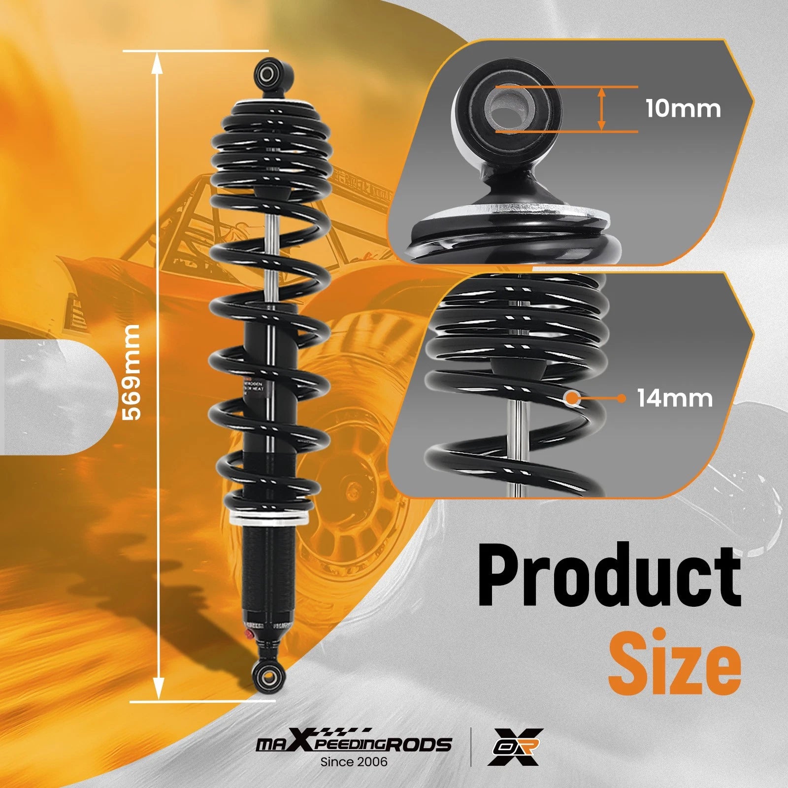 Rear Gas-Charged Shock Absorber for Polaris General 1000 EPS (2017–2022) 7044628