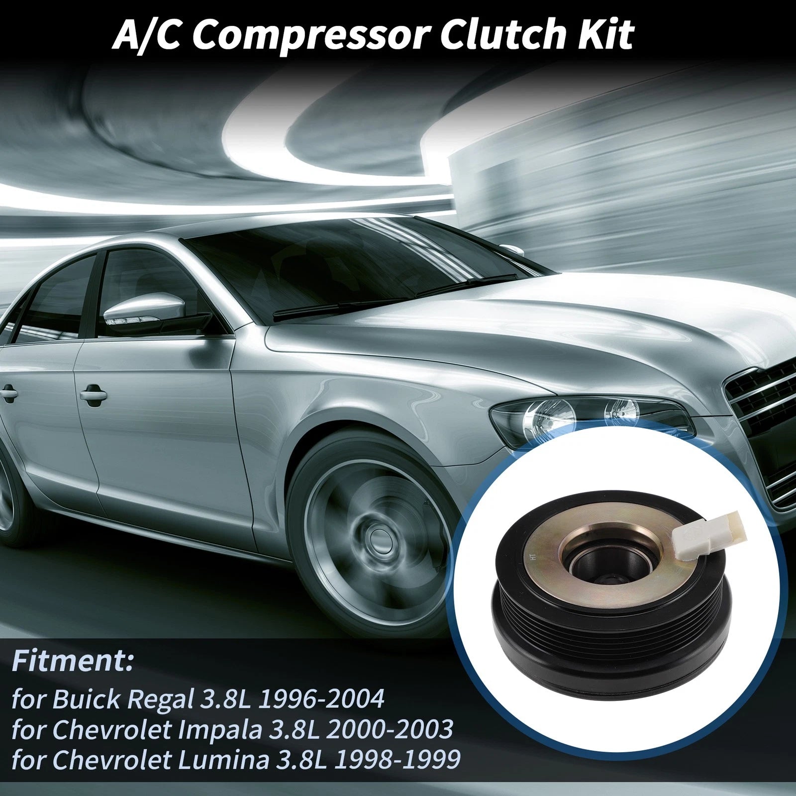 AC Compressor Clutch Kit for Buick Regal 3.8L (1996–2004) V5 12V 6 Groove