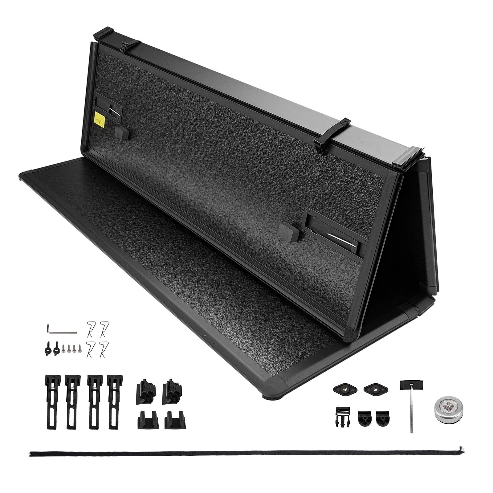 5.8ft Hard 3-Fold Tonneau Cover for GMC Sierra Silverado 1500 (2007–2026) W/ Lamp
