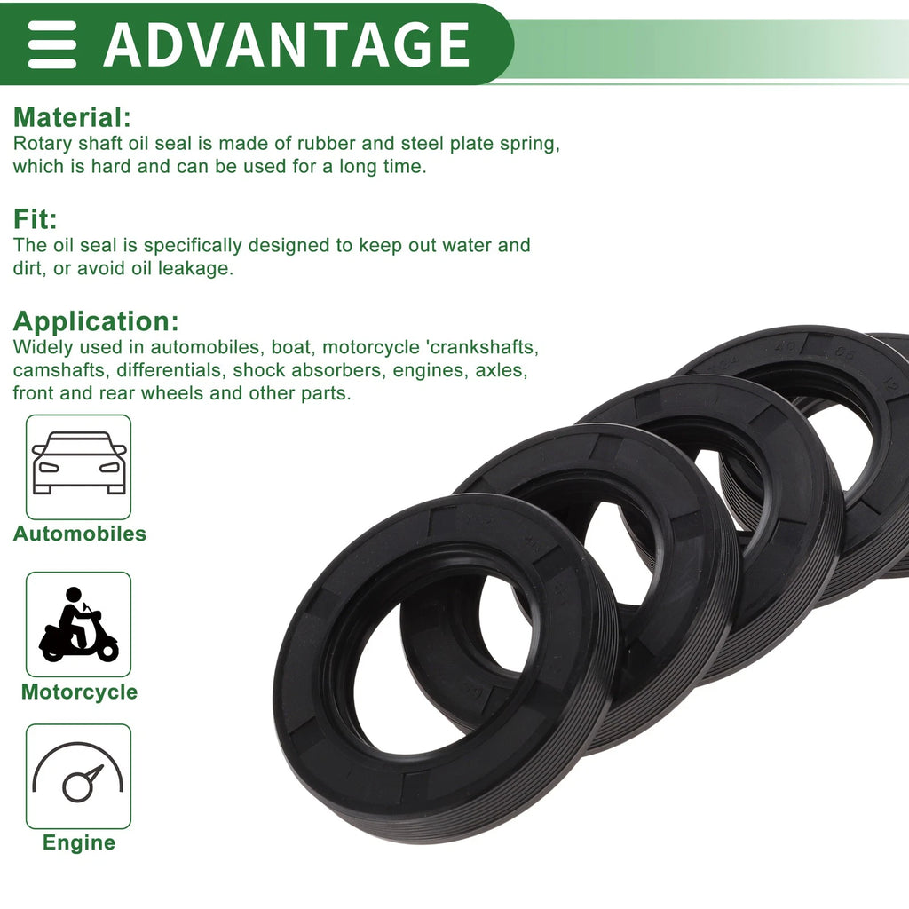 Set of 5 Oil Seals NBR Rubber 40x65x12mm for Various Models 