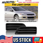 Set of 2 Fog Lamp Covers for Honda Accord Sedan (2006–2007) Black