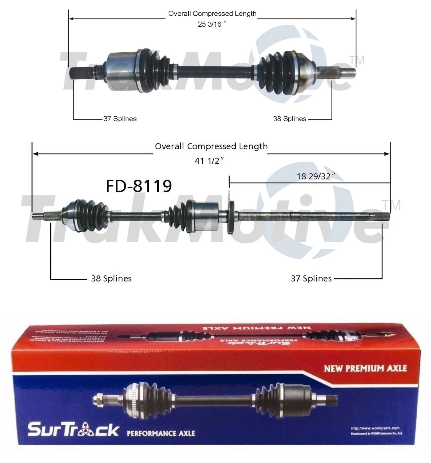 Set of 2 Front CV Axle Shafts for Ford Mercury 3.0L AWD