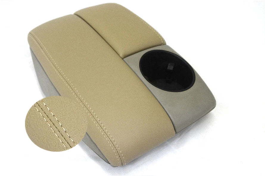Center Console Armrest Cover for Audi Q7 (2007–2015) Beige PVC Leather