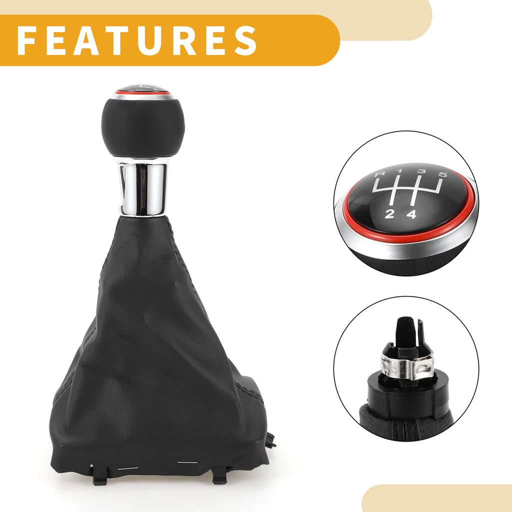 5 Speed Manual Gear Shifter Knob with Cover for Audi A3 (2000–2023)
