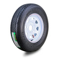 ROCKMAN ST205/75R15 Trailer Tire 8-Ply 5 Lug on 5" PCD White Spoke