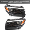 Set of 2 LED Headlight Assemblies for Jeep Compass (2022–2026)