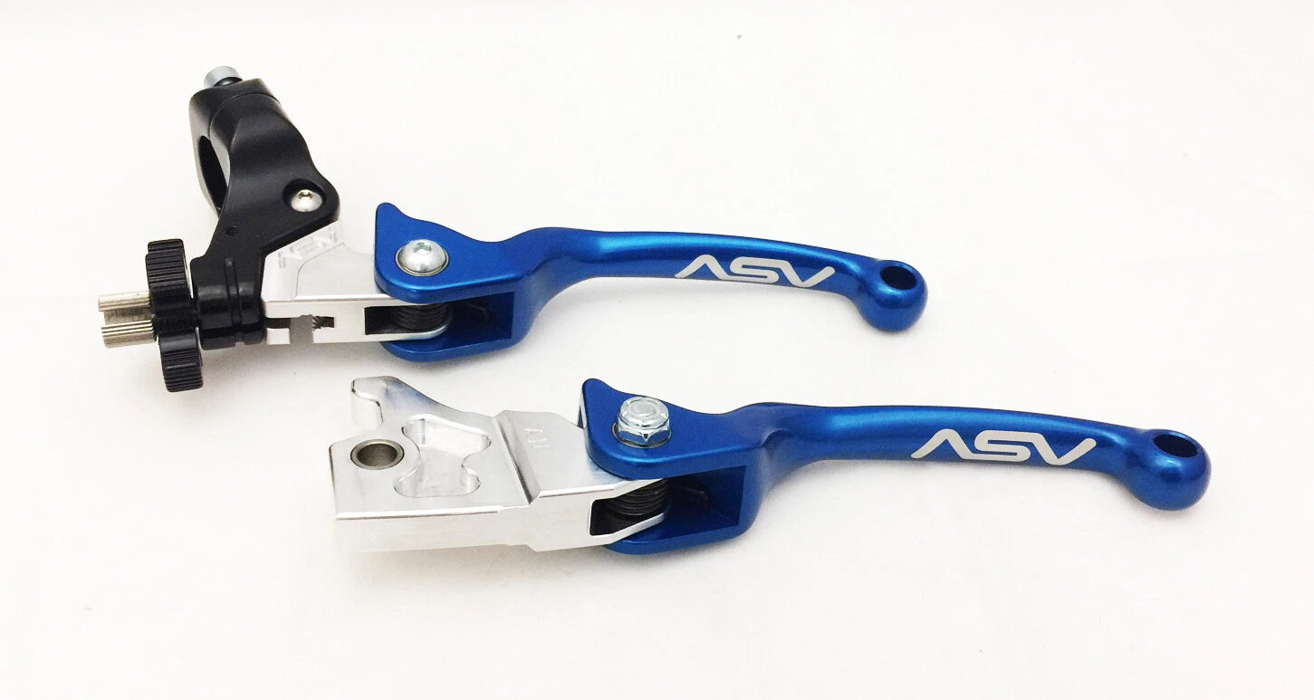 2X ASV F3 Front Brake Clutch Perch Levers Blue for Yamaha YFZ450 (2004–2006)