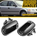 Set of 2 Exterior Door Handles for Honda Civic (1996–2000) Black Plastic