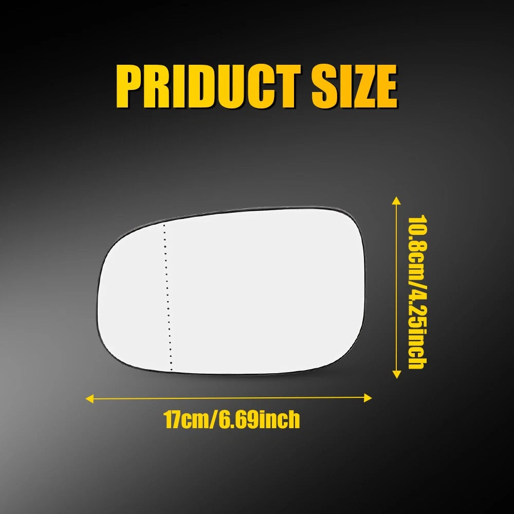 Left Driver Side Heated Mirror Glass with Backing Plate for Volvo C30 S40 C70 (2007–2013)
