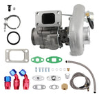 T3 Turbo V-Band Flange Turbocharger Kit AR.63 + Oil Feed/Return Line