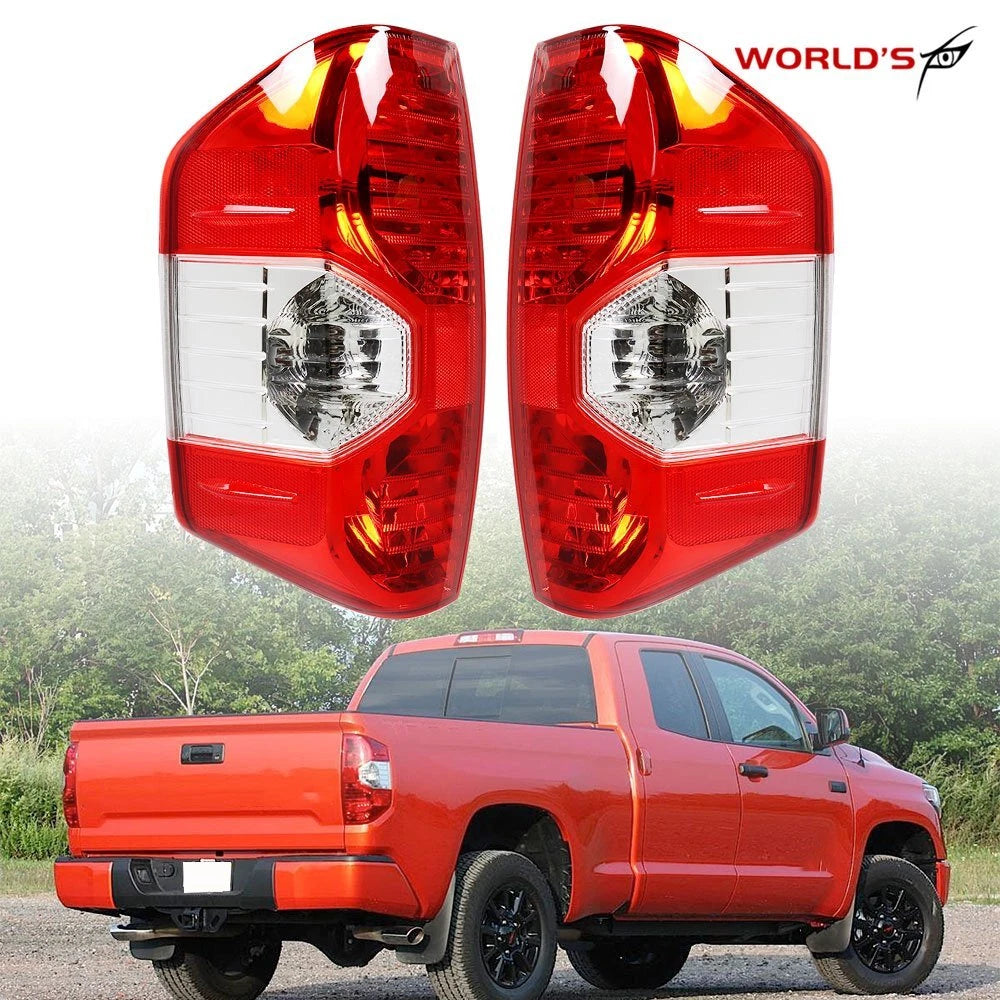 Set of 2 Halogen Tail Lights for Toyota Tundra (2014–2020) Clear/Red Lens