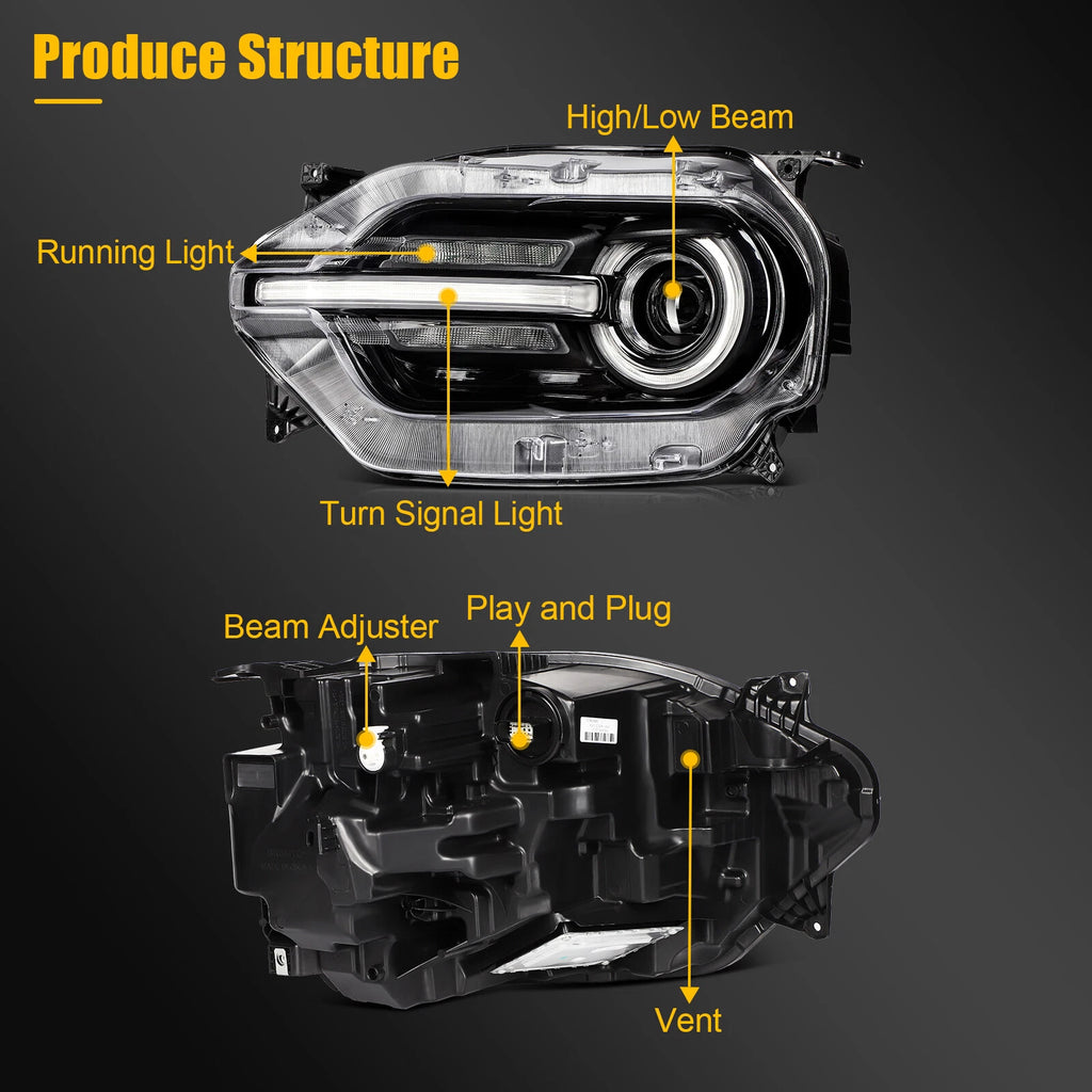 Left Side LED Signature Headlight with Bulbs for Ford Bronco Sport (2021–2025)