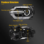 Left Side LED Signature Headlight with Bulbs for Ford Bronco Sport (2021–2025)