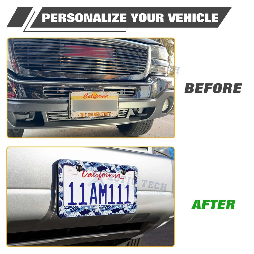 Ocean Universal License Plate Frame for Stainless Steel (Stainless) (-)