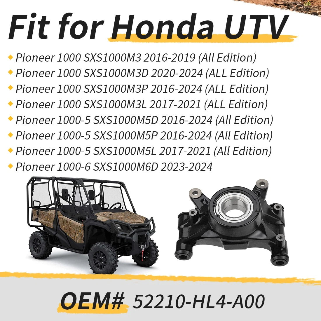 Rear Right Knuckle for Honda Pioneer 1000 (2016–2024)