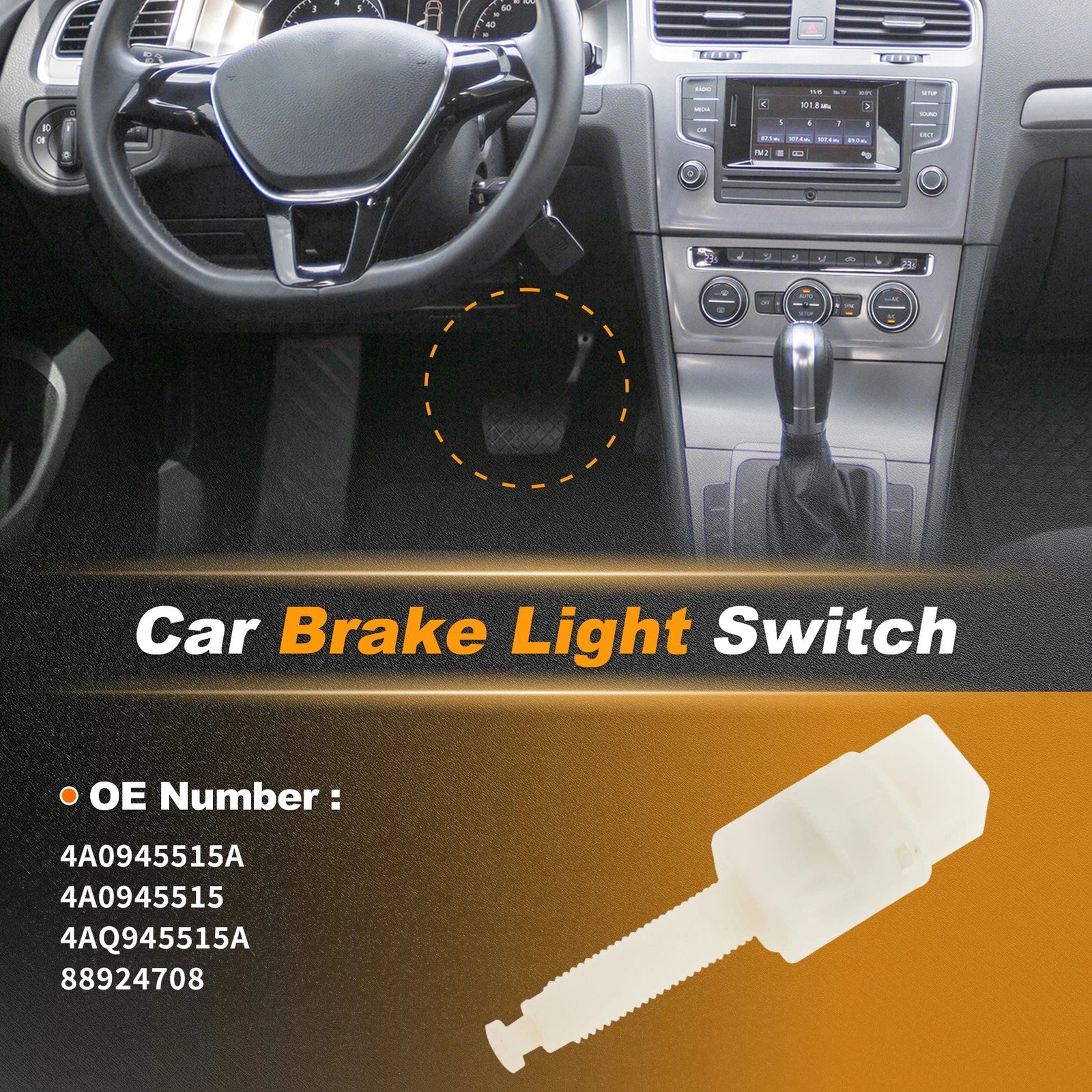 Brake Light Switch for Volkswagen Passat (1998–2001) 4A0945515A
