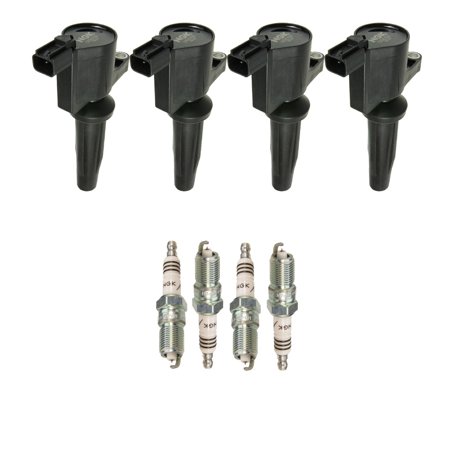 Set of 4 NGK Ignition Coils & Iridium Spark Plugs for Escape Mariner Tribute (L4)