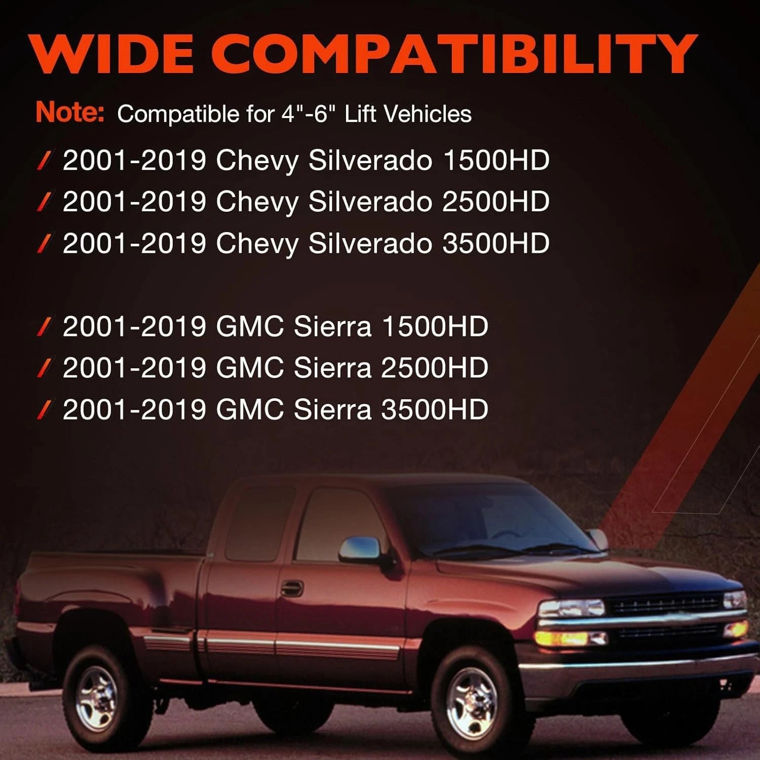 2 Pcs Sway Bar End Links for Chevy GMC 1500HD 2500HD 3500HD (1999–2019) KRSWEL46