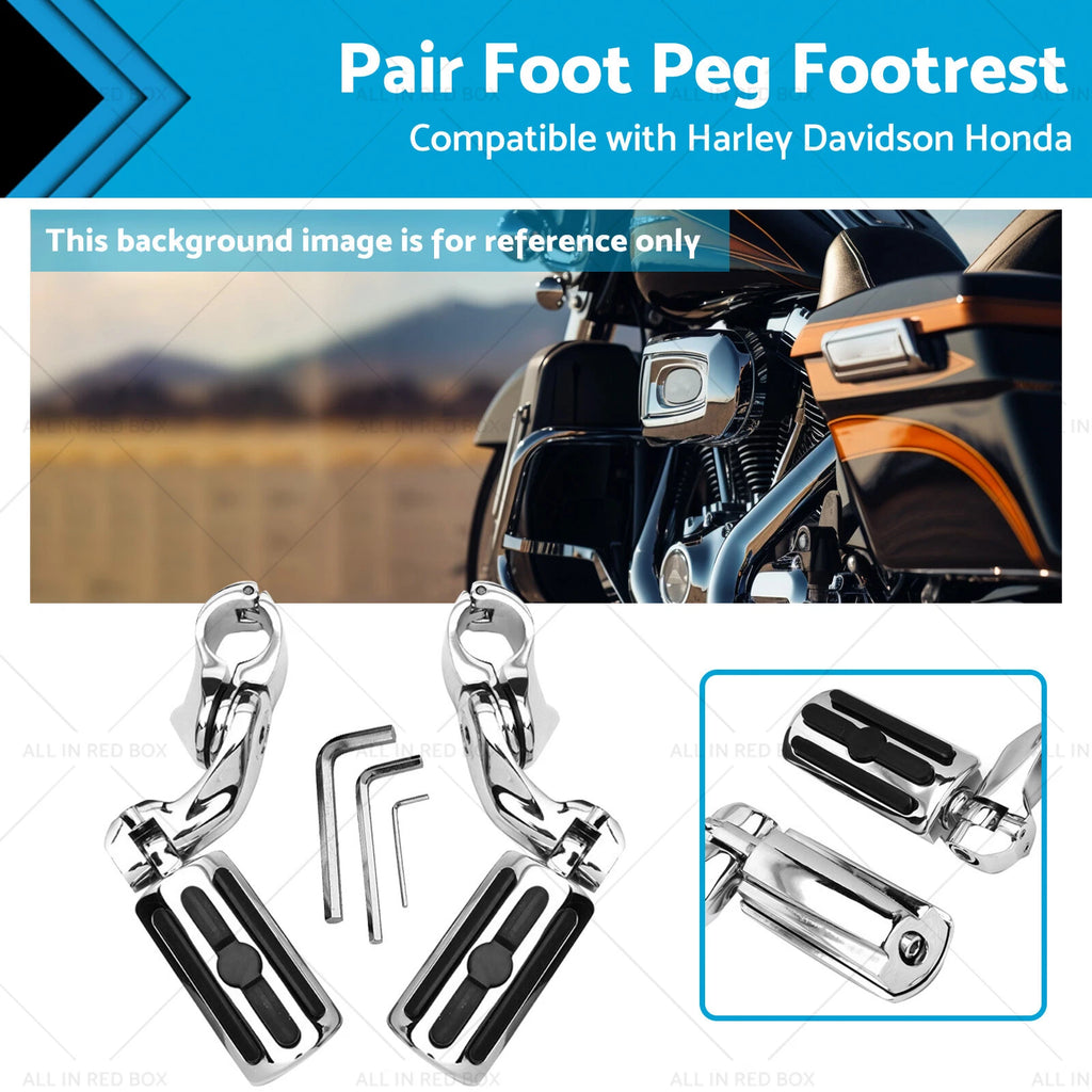 1-1/4" Chrome Highway Foot Pegs for Harley