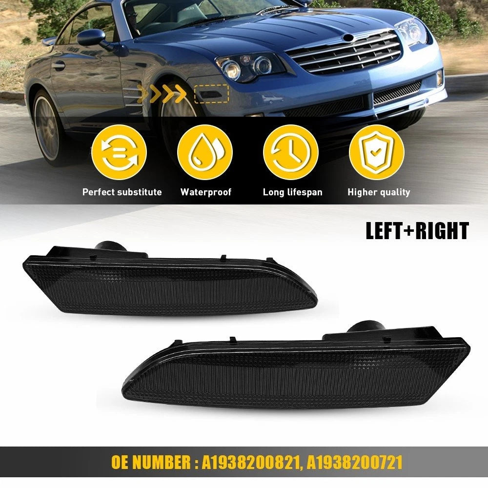 Smoked Front Bumper Side Marker Reflector Light for Chrysler Crossfire (2004–2008)