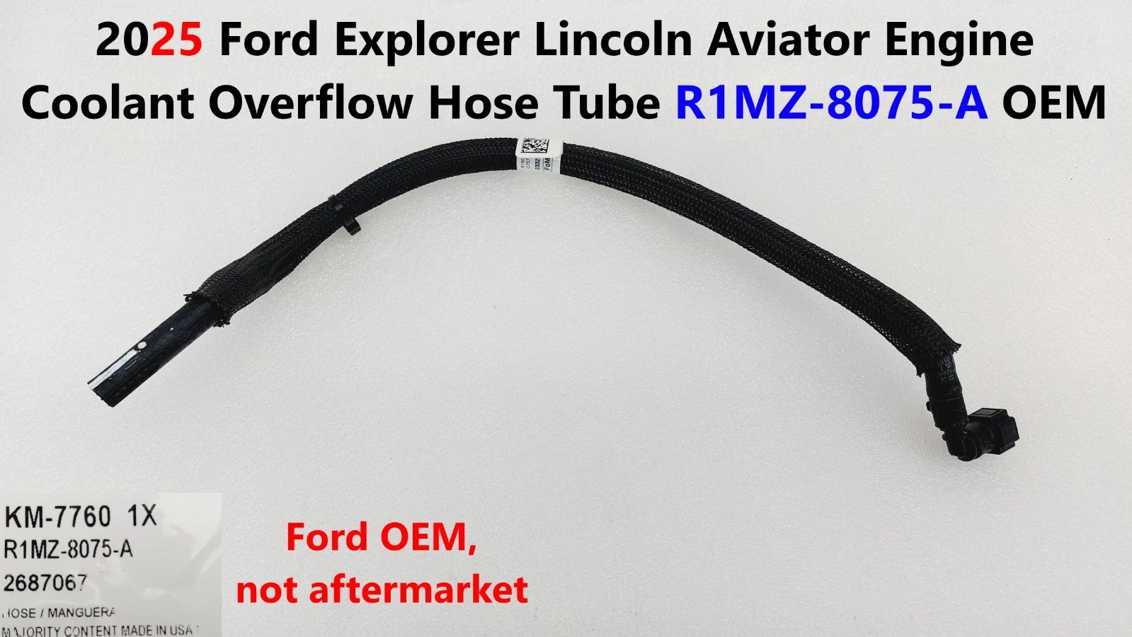 Engine Coolant Overflow Hose Tube for Ford Explorer Lincoln Aviator (2025) R1MZ-8075-A