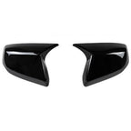 Pair Gloss Black Rearview Side Mirror Cover Cap Trim for Cadillac CT4 (2020–2024)