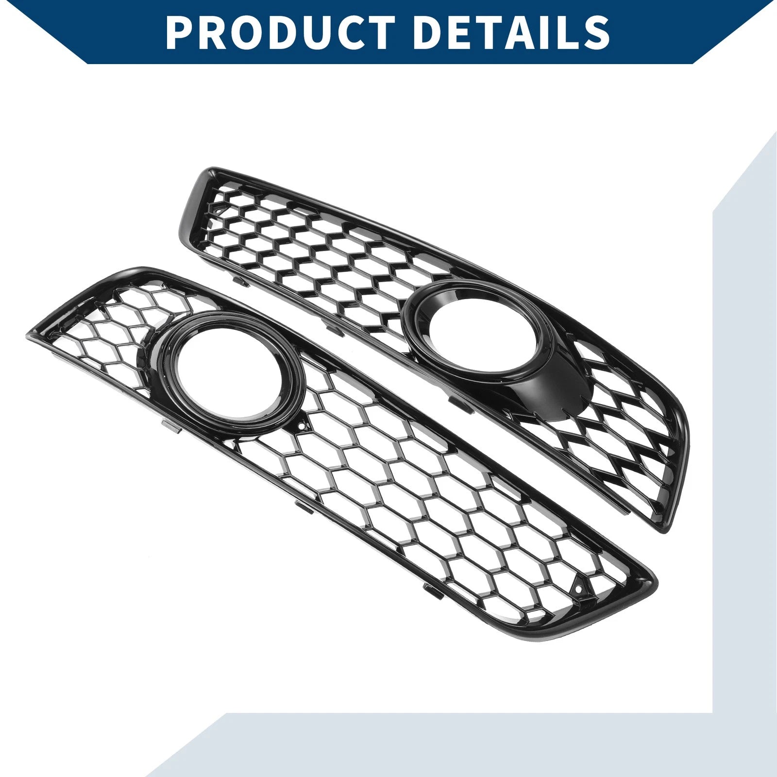 1 Pair Front Fog Light Grill for Audi A3 8P (2009–2013) No. 8P0807682J/8P0807681AA