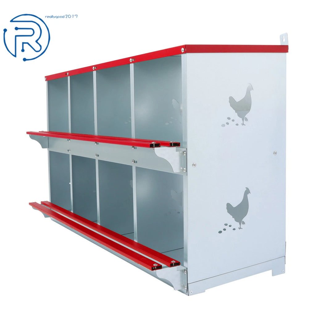 8 Compartment Metal Nesting Boxes for Hens (Wall Mount)