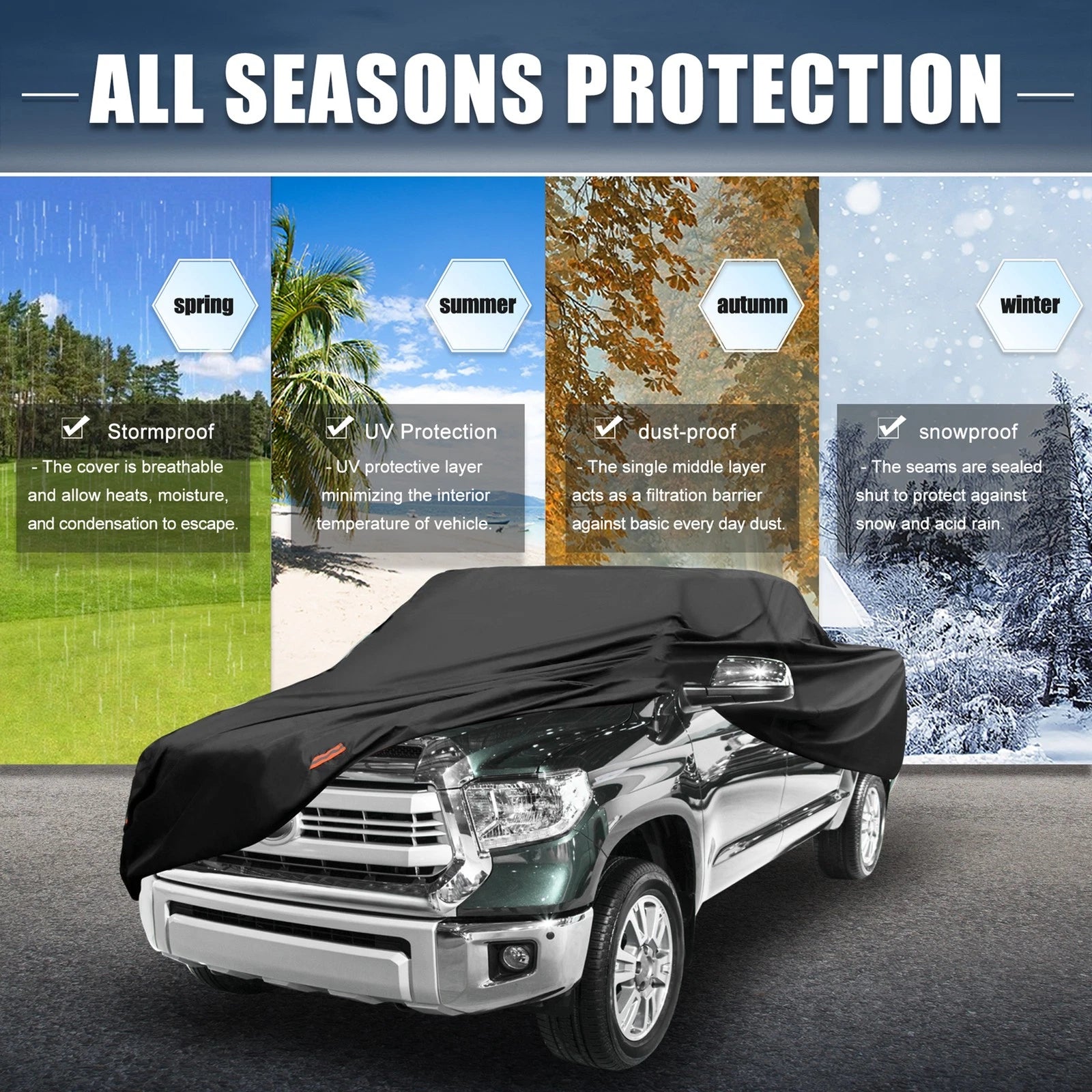 Waterproof Aluminum Film Car Cover for Toyota Tacoma (2005–2021)