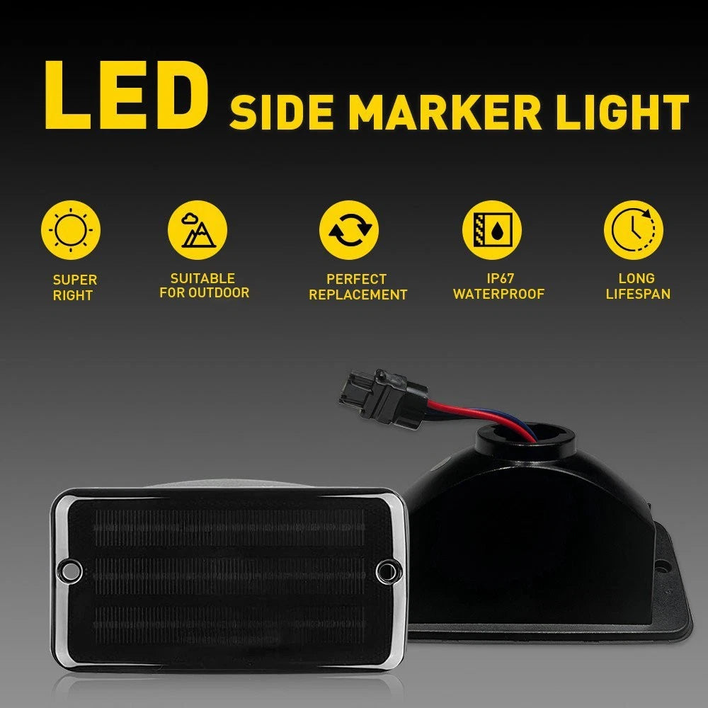 2PC Smoked LED Front Bumper DRL Signal Lights for Jeep Wrangler TJ (1997–2006)