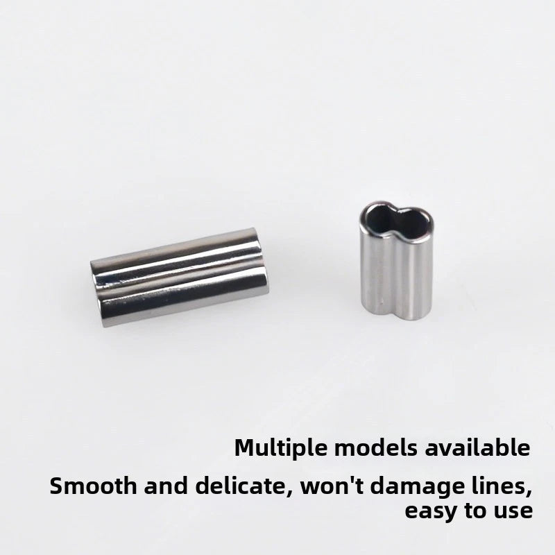 50pcs Double Tube Fishing Line Clips - Stainless Steel
