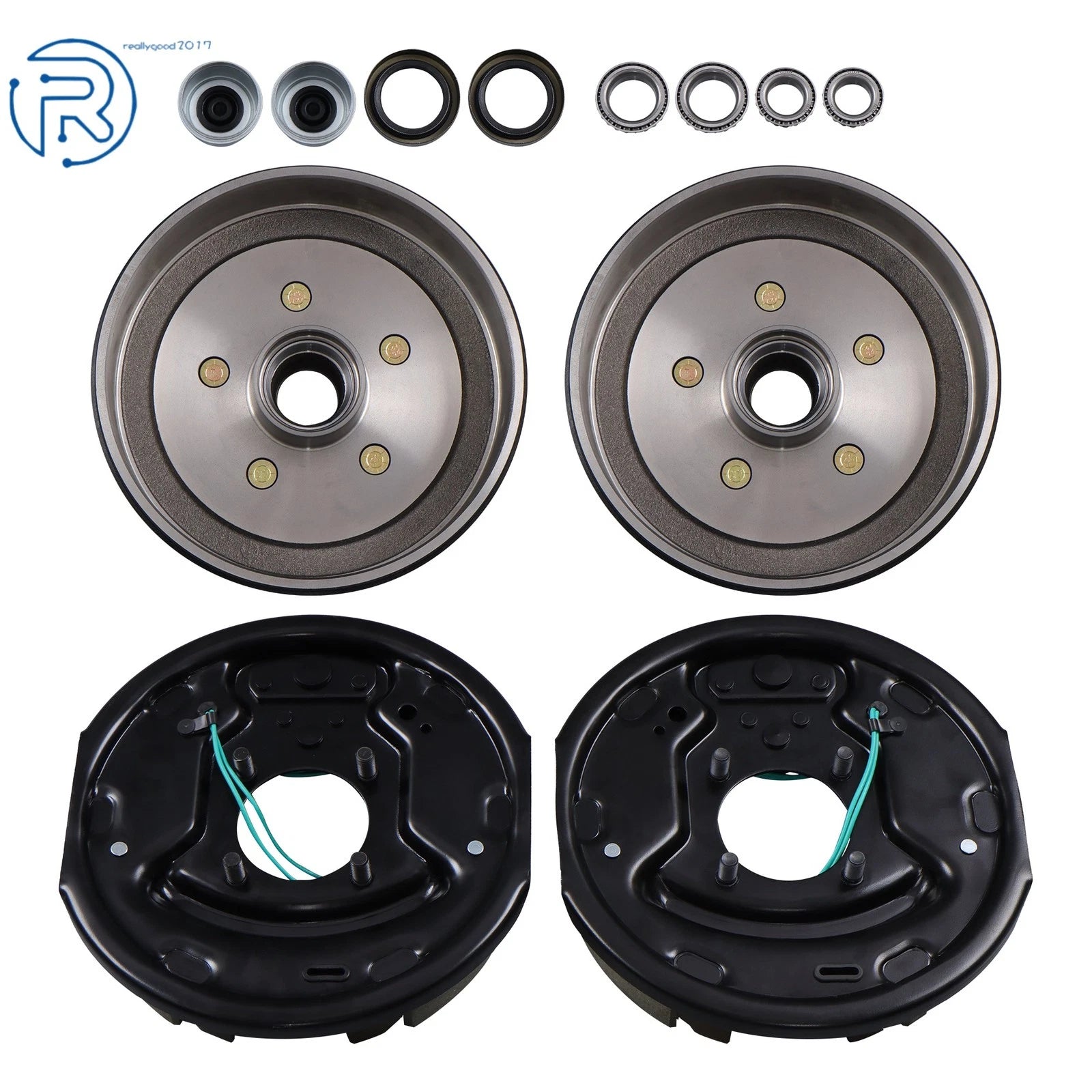 Trailer Hub Drum Kit 5 Lug 5" & Electric Brakes for 3500 lbs Axle (10"x2-1/4")